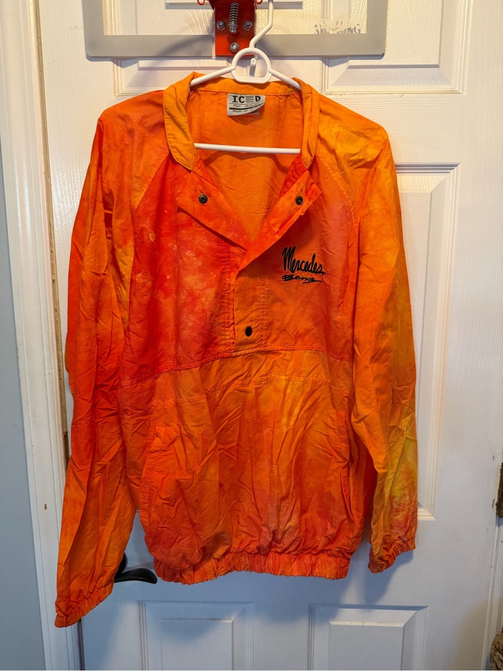 Vintage Mercedes Benz orange XL  extra large windbreaker